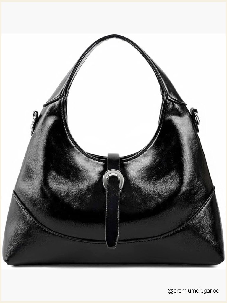 Crescent Hobo Handbag With Top Handle And Adjustable Crossbody Strap